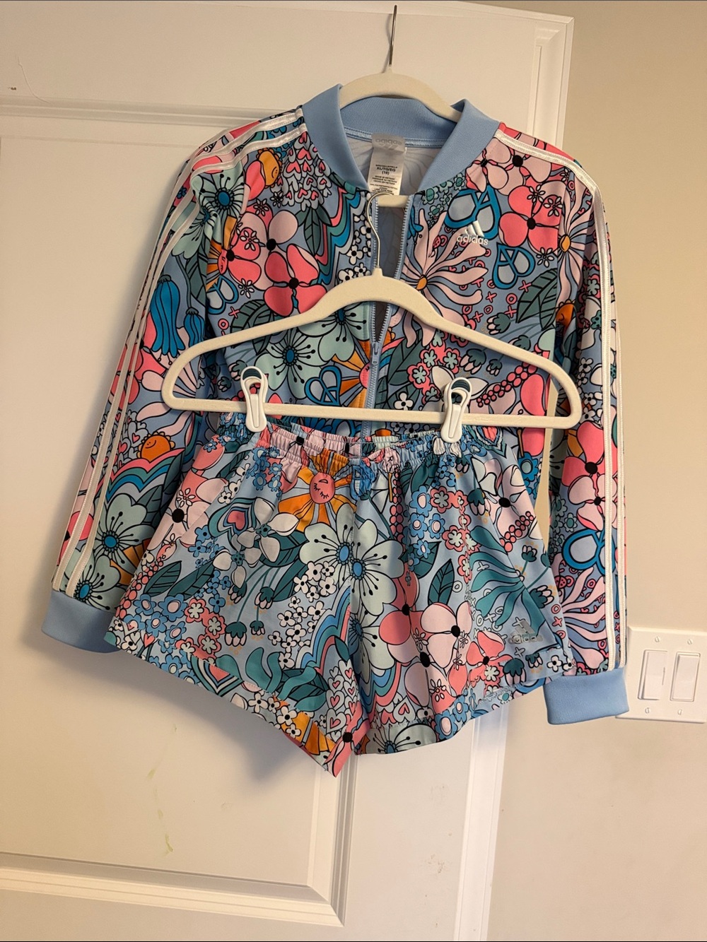 adidas Kids Floral sport Set - Light Blue Multi